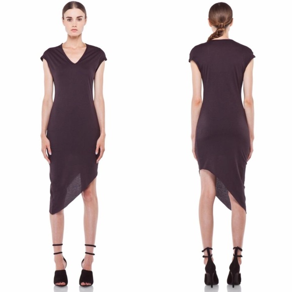 Helmut Lang Dresses & Skirts - HELMUT Lang Plum Pima Cotton Asymmetrical Dress